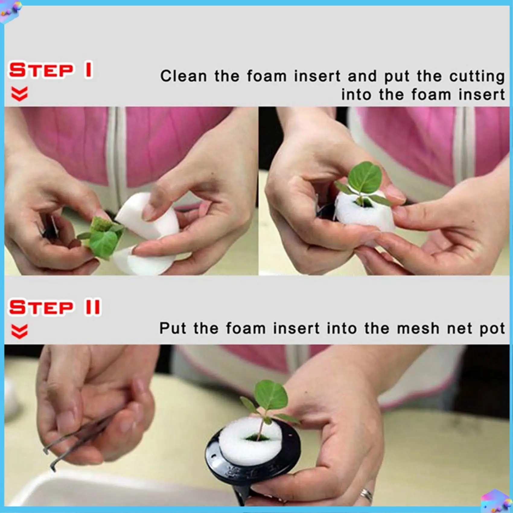 

A43T 200Pcs/Set Hydroponic Gardening Plant Tools Planted Sponge Vegetable Cultivation System 32X30mm
