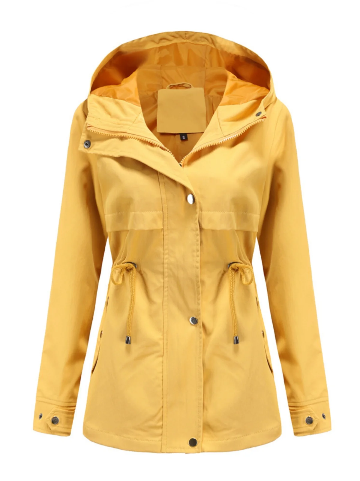 

Женский плащ средней длины с капюшоном, тонкий Jaet для поездок на работу, прямая трубка, длинный све, застежка-молния, цвет Faion