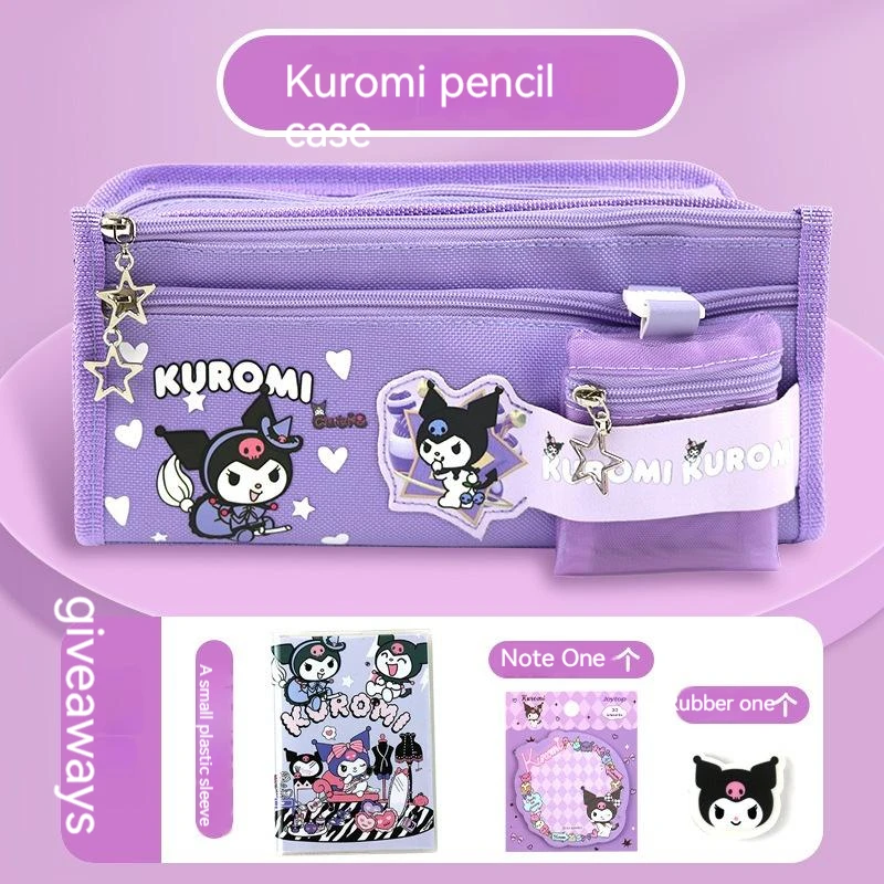 estojo de lapis sanrio para femea kuromi my melody cinnamoroll alunos com porta moedas papelaria fofa atacado 01