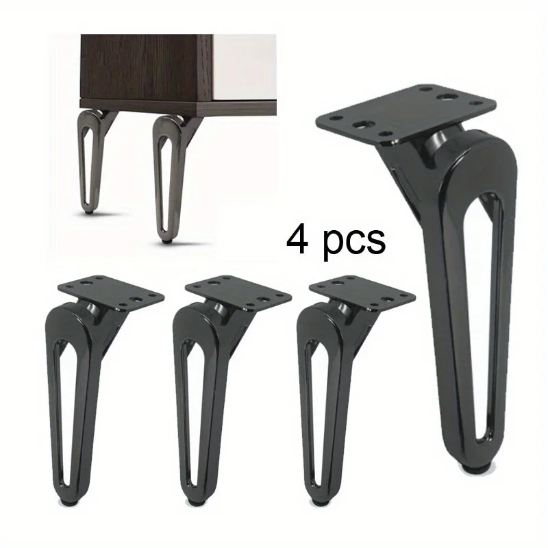 

4pcs Metal Legs Heavy Furniture Legs DIY Metal Legs Project Floor Protector for Coffee Cabinets Sofas Desk Chairs Nightstands