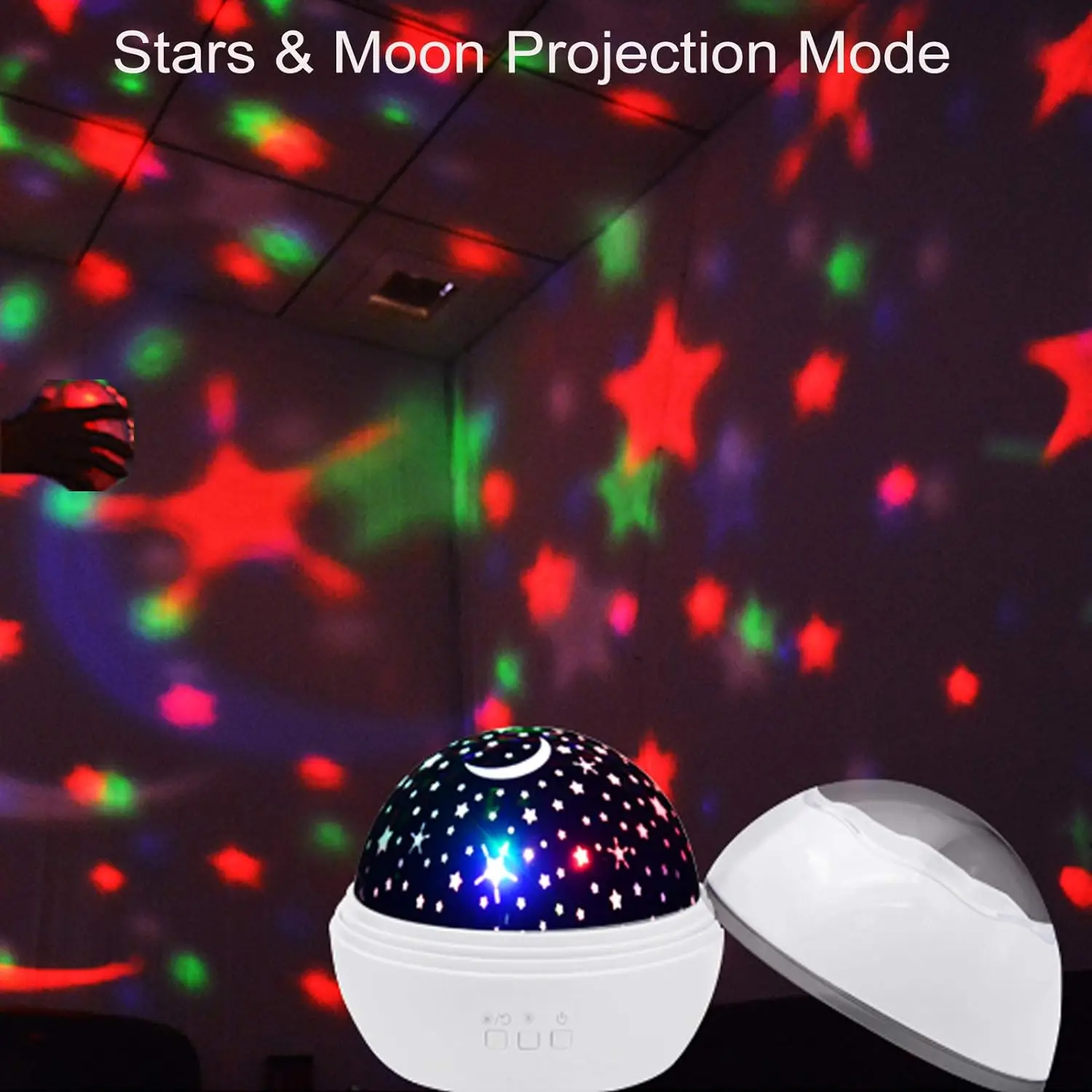 Night Light for Kids Baby Star Night Light Projector Lamp 360 Degree Rotating 2 in 1 Ocean Starry Night Light Projector 8 Colors