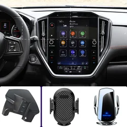 Car Phone Holder For Subaru WRX 2022 2023 2024 Mobile Phone Mounts Car Wireless Charging Special Fixed Base Accessories