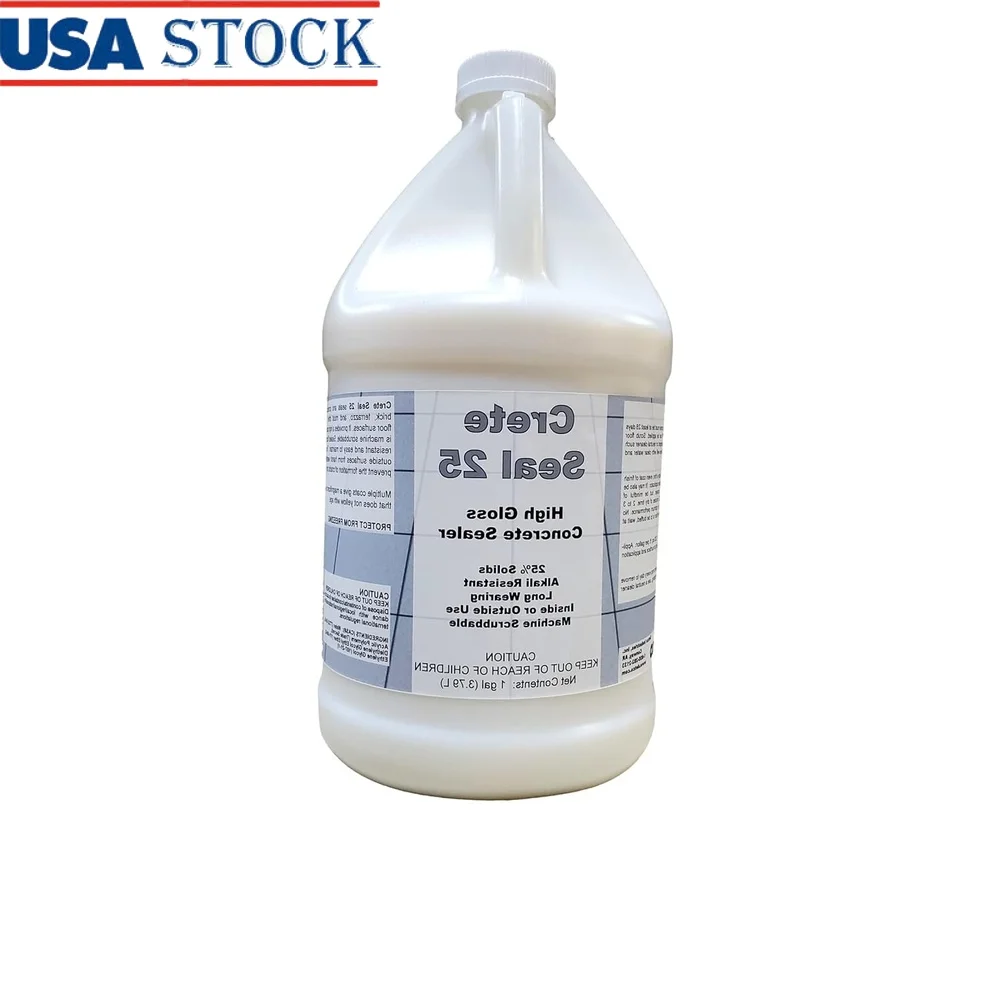

High Gloss Concrete Sealant 1 Gallon Terrazzo Brick Floor Wall Protector Indoor Outdoor Use Long Lasting Acrylic Sealer