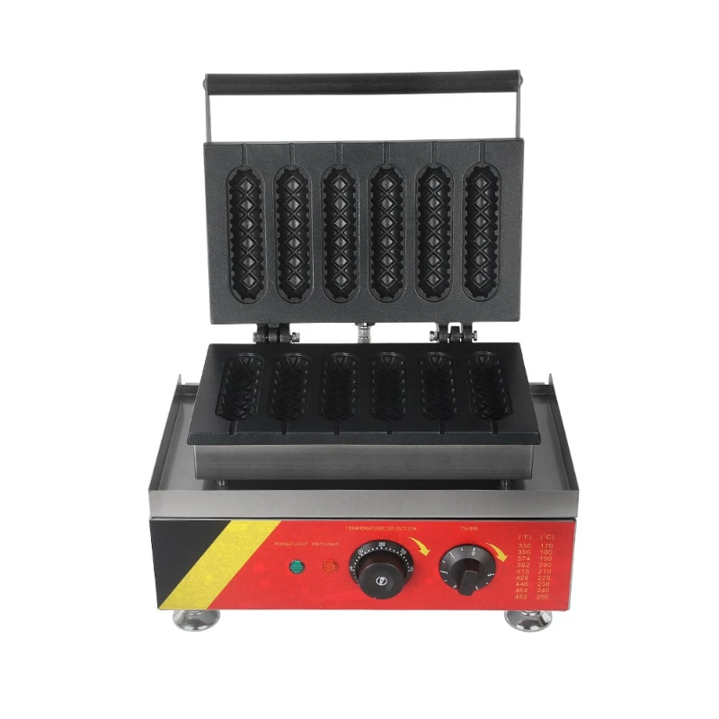 

commercial six-compartment hot dog machine one out of six electric hot dog sticks waffle roaster