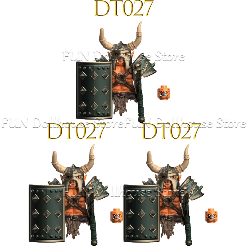 Mittelalterliche Militärische Ork Soldat Action-figuren Bausteine Skelett Krieger Arme Ninja Schwert Schild Montieren Modell Ziegel Spielzeug