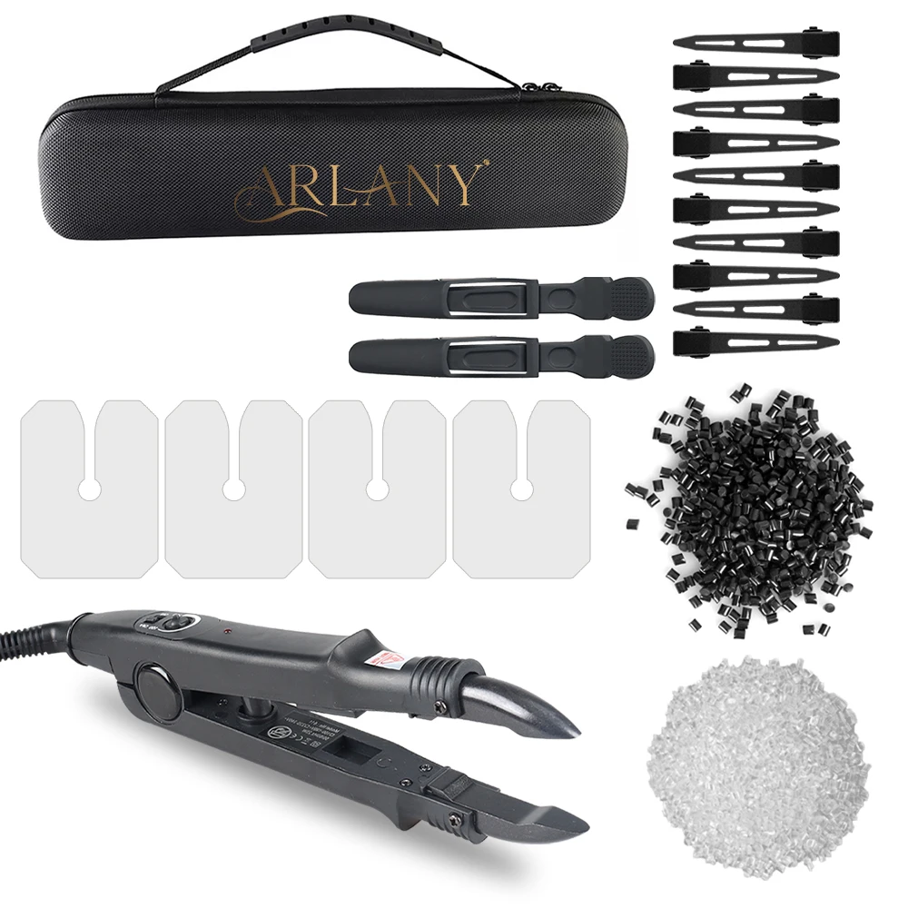 

Набор для наращивания волос ARLANY: термопрочные накладки для утюжка, 80 г кератинового клея для кератинового наращивания, термопрочный инструмент для расплавления кератина