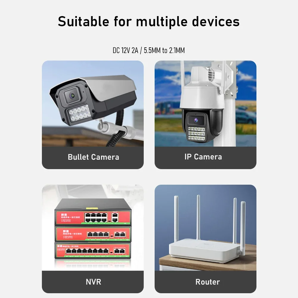12V 2A Power Cable UPS Security Camera Special Power Without Battery Supply Power Outage To Continue Working CCTV Accessory