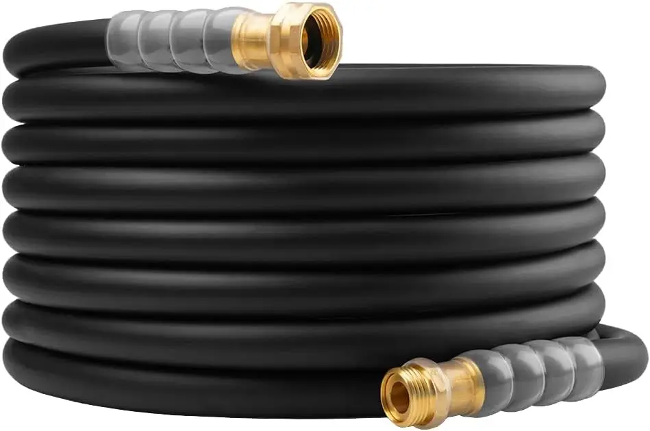

Heavy Duty Premium Garden Hose 25ft x 5/8", 300PSI Working, 1000PSI Burst, Hybrid Rubber Water Hose with Transparent Swivel H