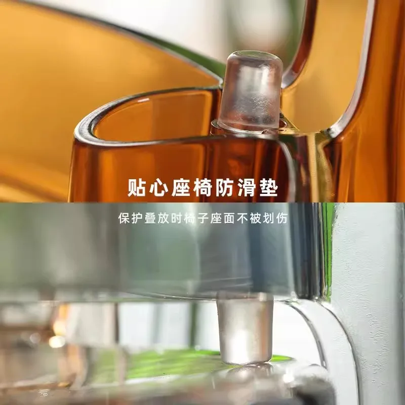 Acrylic transparent plastic home backrest hall Nordic modern simple thickened stackable dining chair