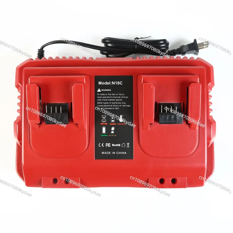 Dual-slot Fast Charger For Miwaukee/Milwaukee Power Tools 14.4V-18V Lithium Battery