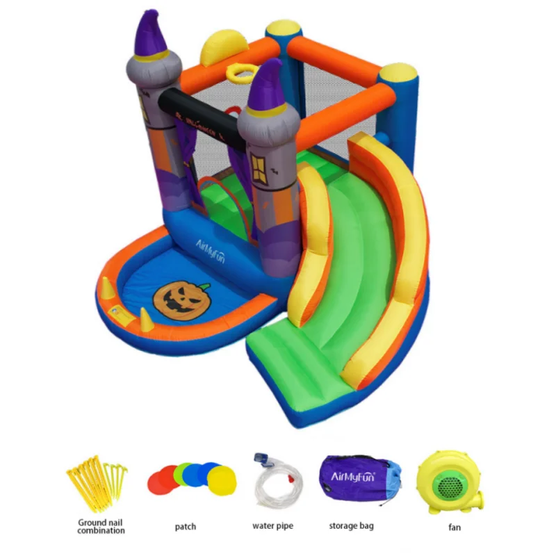 Inflatable indoor children's playground equipment jump bed slide outdoor large bouncy castle trampoline