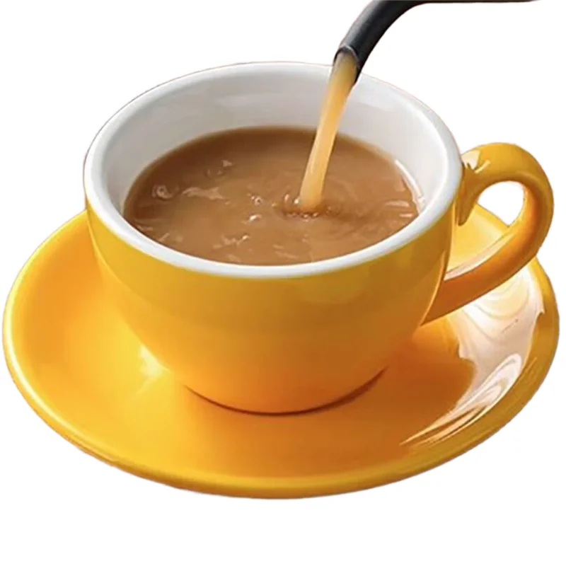 

CHCH European Style Coffee Cup 220Ml Minimalist Solid Color With Base Couple Mug Latte Tea Cup