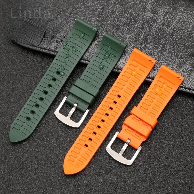 Ремешок силиконовый для часов Rolex Omega Seiko Mido мужской, водонепроницаемый браслет с защитой от пота, аксессуары для наручных часов 20 22 24 мм