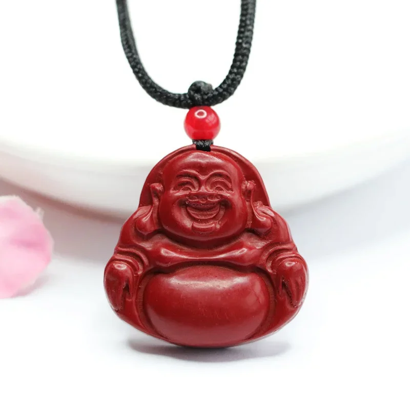 Ciondolo cinabro naturale genuino viola oro sabbia Buddha collana ciondolo gioielli da uomo e da donna gioielleria raffinata