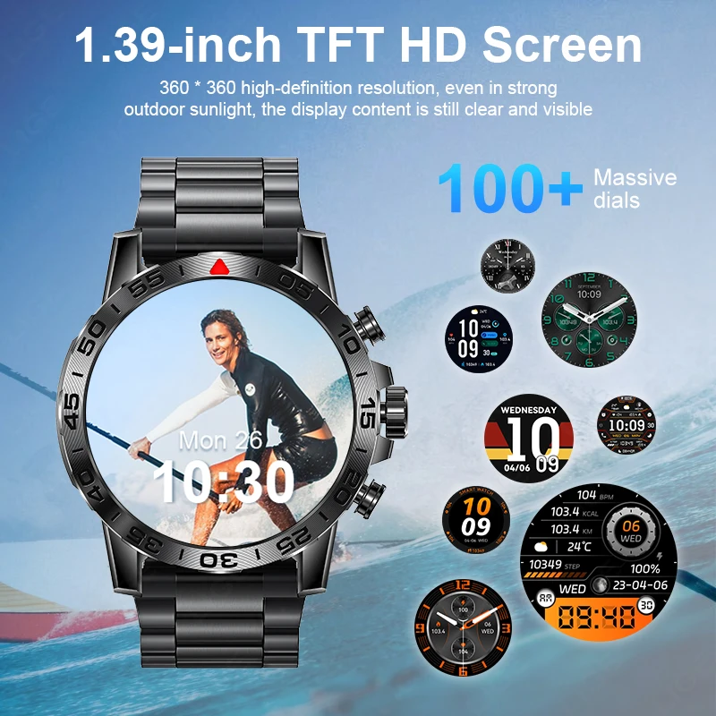 LIGE New Original Bluetooth Call Smart Watches Sports Fitness Man Watch Heart Rate Blood Oxygen Waterproof Smartwatches For Men