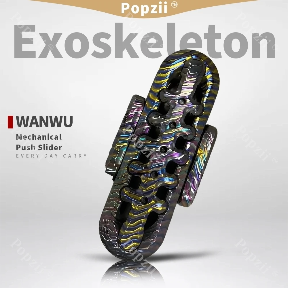 WANWU EDC Hand Carved Exoskeleton Ratchet Ring Mechanical Magnetic Sliders Antistress Anxiety Toys