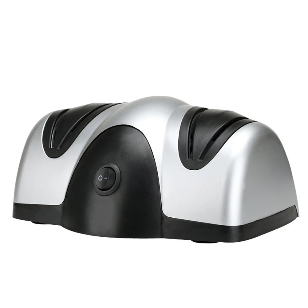 

1pcs Electric Sharpener Double Head 2-stage System Kitchen Professional Non-slip Suction Cup Feet Positioning
