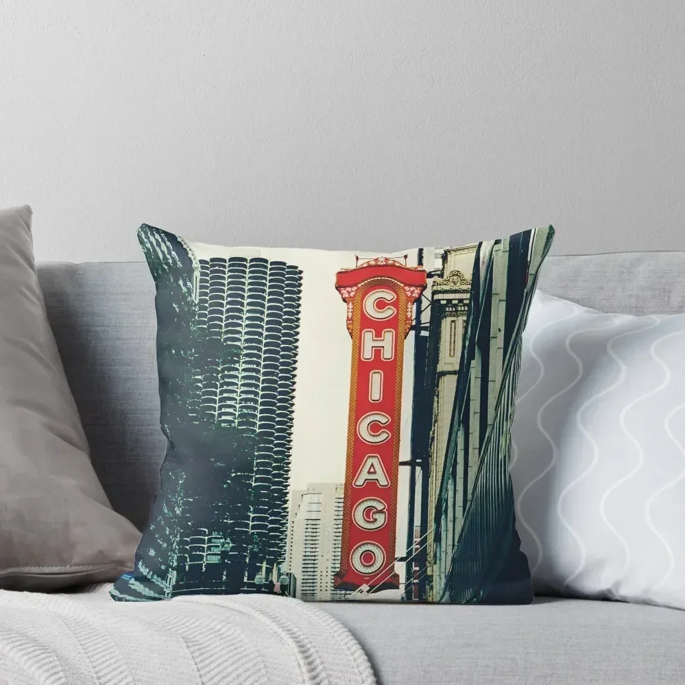 

Chicago Theatre Sign Throw Pillow Sofas Covers Cushions For Children Cushions pillow