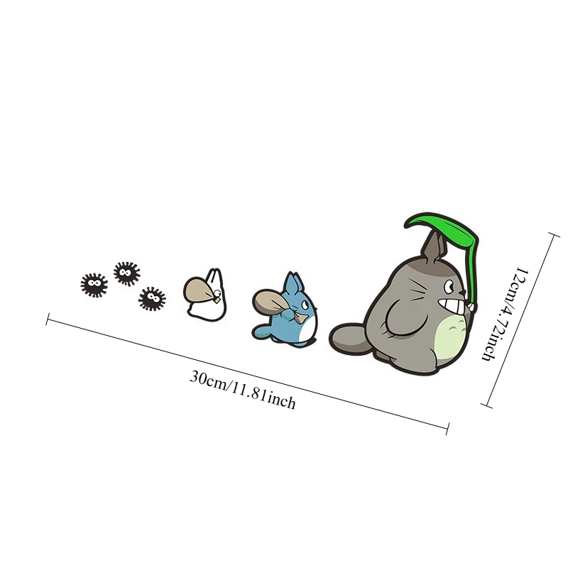 My Neighbor Totoro Electric Scooter Stickers Windshield Decals Scratch Cover Stickers Waterproof Decorative Vinyl Car Stickers view 6