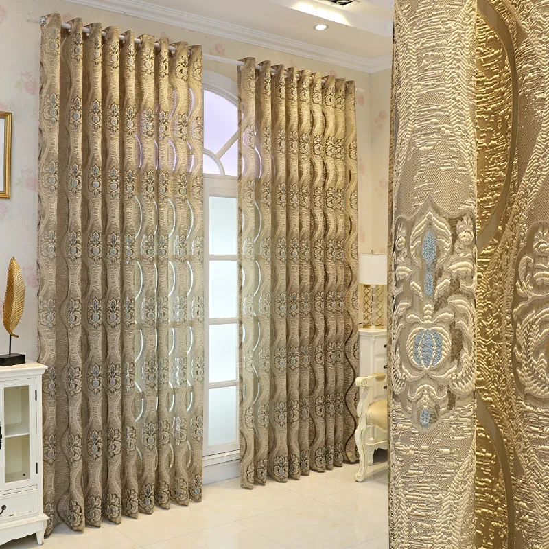 Luxury European-style Light-transmitting Impermeable Window Sheer Curtains for Living Dining Room Bedroom Finished Product