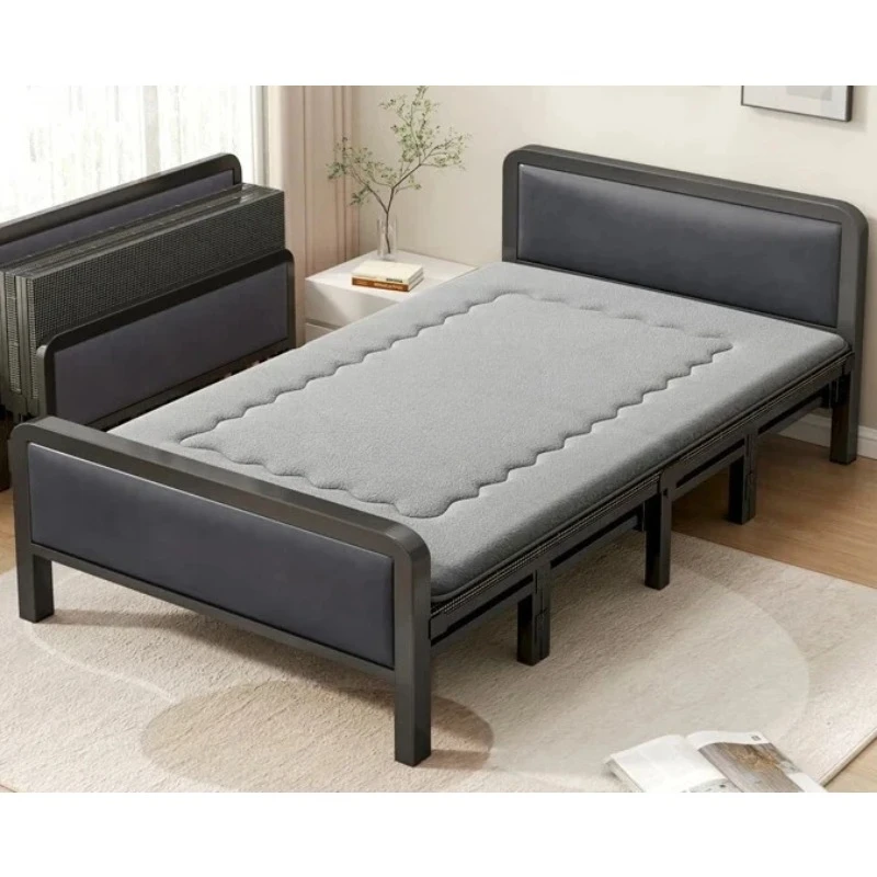 Modern Upholstered Folding Beds European-style Home Furniture Simple Office Nap Bed Outdoor Portable Double Bed Accompanying Bed