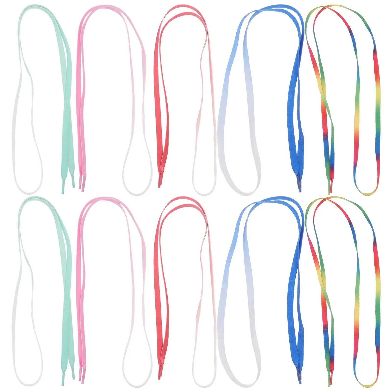 

5Pairs Multi Function Flat Gradient Shoelaces 120Cm Sturdy Polyester Easy Install Detach Decorative Stylish for Sneaker Board