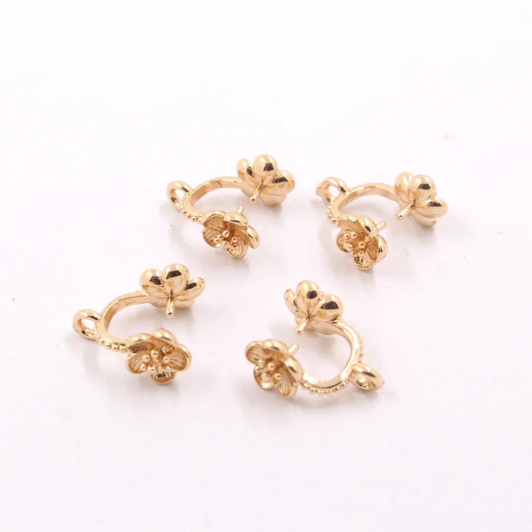 30pcs Brass Casted Maple Leaf Pendant Clip Clasp Pinch Bails Connectors Beads Quality Jewelry Findings DIY