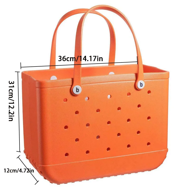 2024 New Popular Large Bag With Holes Beach Storage Handbag Women's Printed Basket EVA Pet Bags