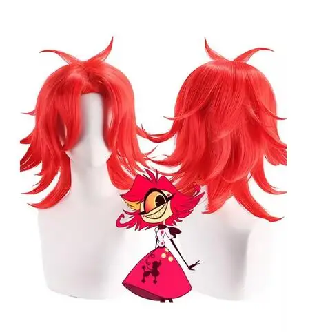 Anime Hazbin Niffty Hotel Cosplay Wig Niffty Red Wig Women Men Halloween Cosplay Wig