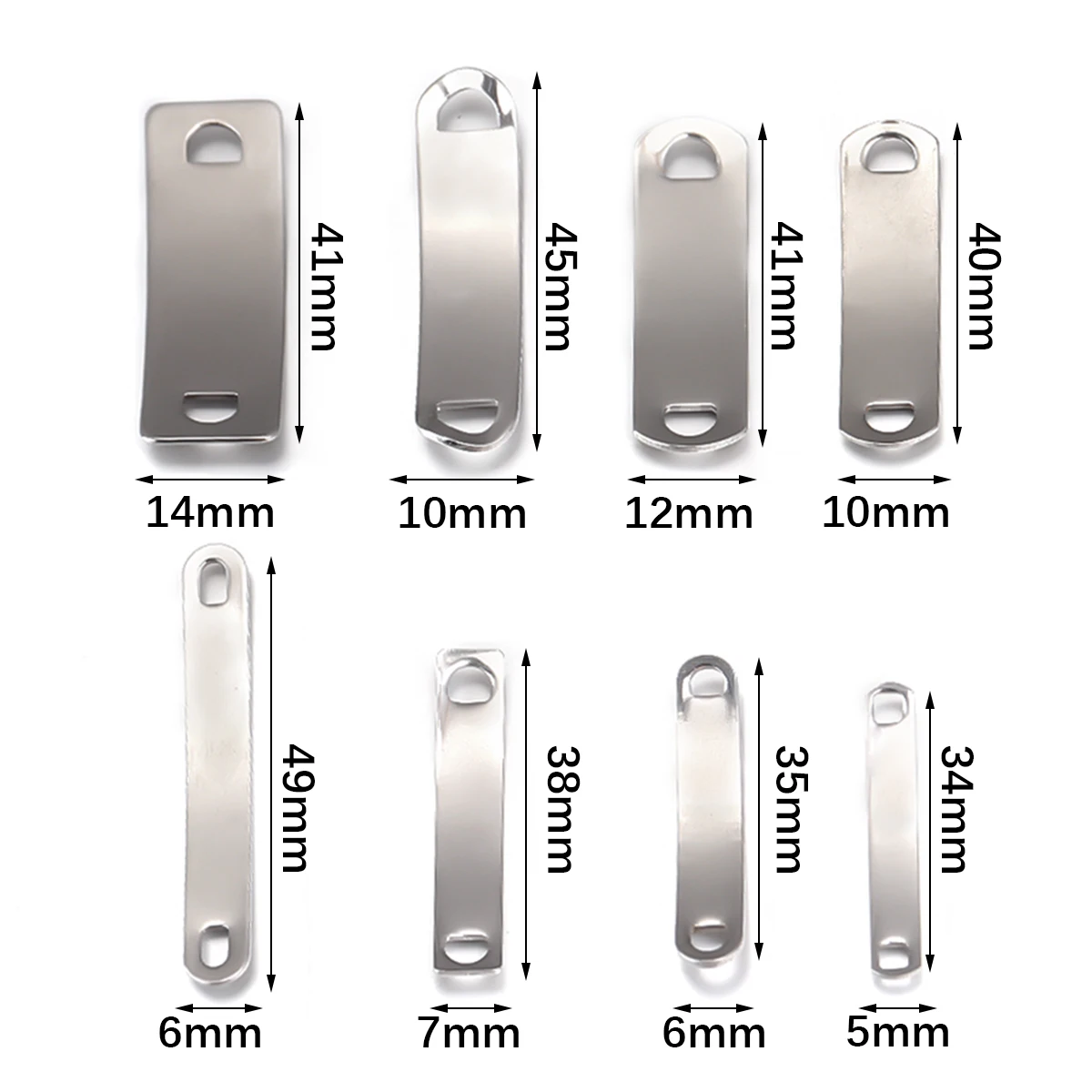 10 Stück/Set Edelstahl-Verbindungsverschlüsse Blanko-Platten Handpräge-Etiketten für Halsketten Armbänder Schmuckherstellung Großhandel – Detail 1