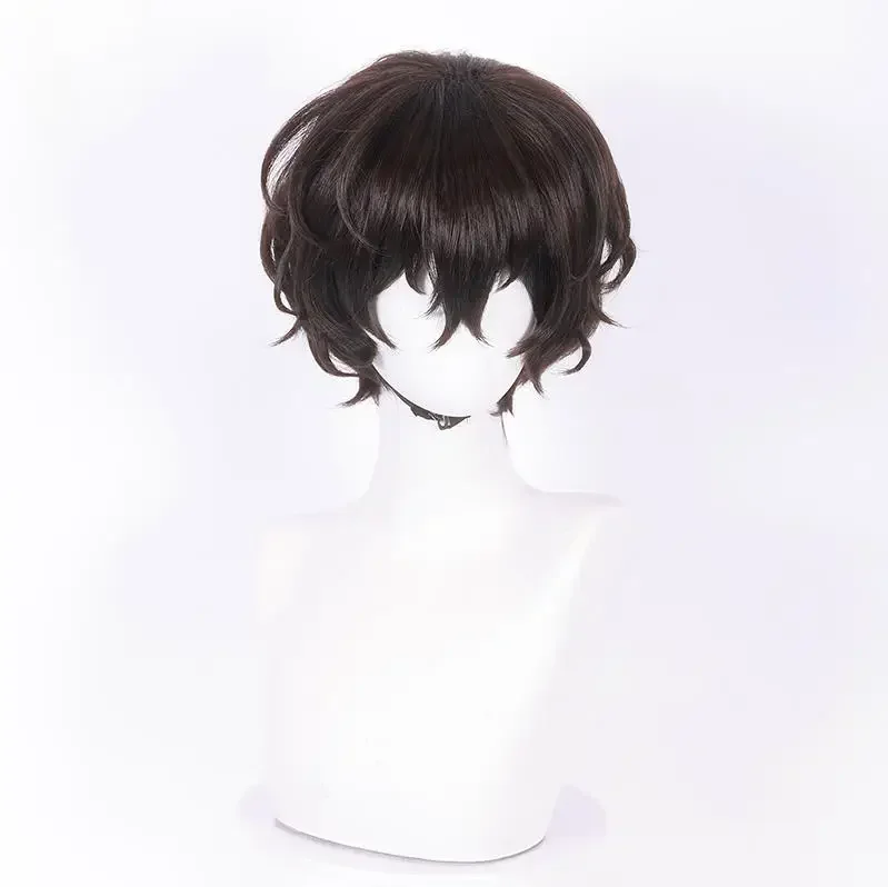 Anime Dazai Osamu Cosplay perruque Cosplay court marron résistant à la chaleur synthétique cheveux perruques Dazai Osamu perruque Halloween