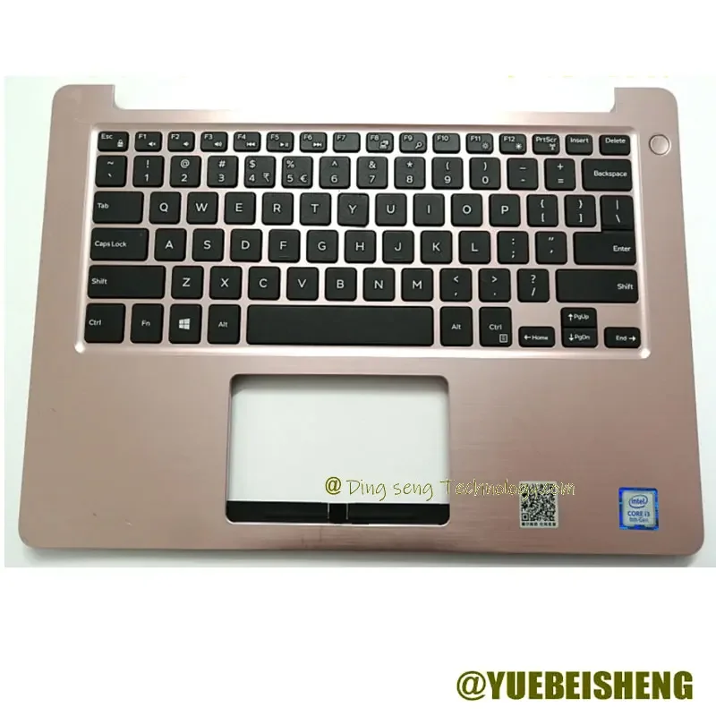 

YUEBEISHENG New Original For DELL Inspiron 13 5370 5000 V5370 Palmrest US Keyboard Upper Case Cover Rose