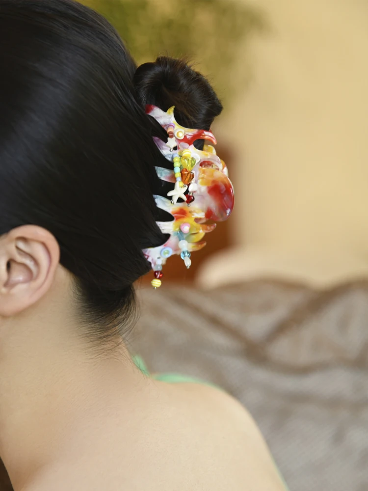 pince-a-cheveux-likio-original-design-artist-series-3d-vague-marine-pince-requin-accessoire-de-mode-Elegant