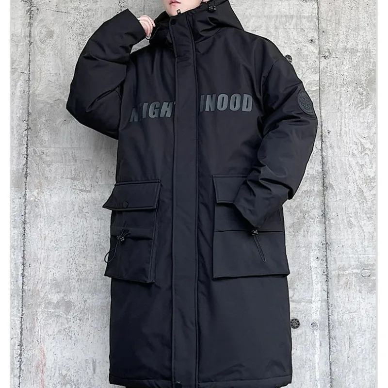 Down Cotton-Padded Jacket Men Mid-Length Workwear Cold Protective Clothing 2023 Winter New Padded Hooded Cotton Coat Loose