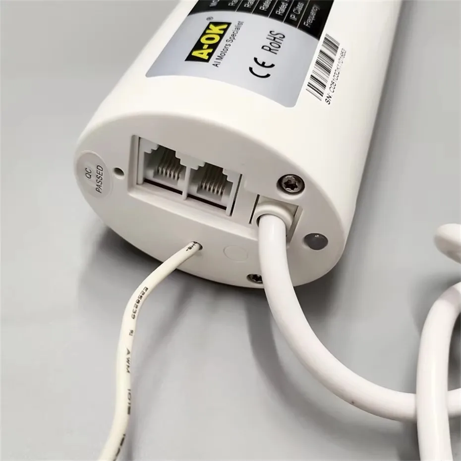 A-OK AM68 1.5/100-EM-PW Silent Curtain Motor with WiFi Tuya RF433 485 Dry Contact Control Voice Control via Alexa Google 100-240
