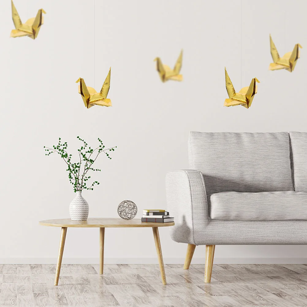 กระดาษโอริกามิสีทอง กระดาษพับสี่เหลี่ยมเงาด้านเดียว สำหรับงานฝีมือ DIY โครงการศิลปะ สีมุก สำหรับตกแต่ง