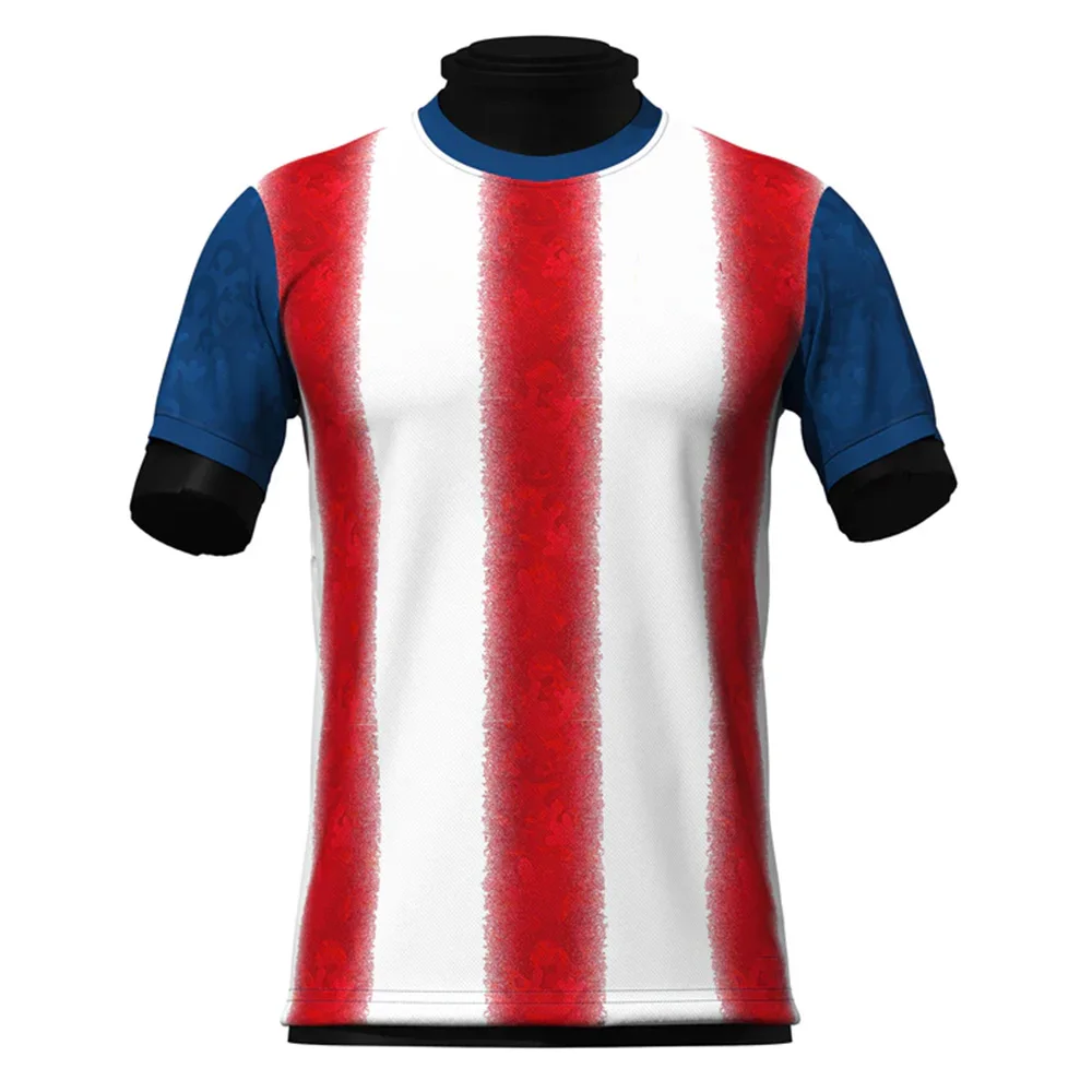 Puerto Rico Football Jersey 24-25 Summer Casual Quick Drying Breathable Men's Fashion Oversized Short Sleeved T-shirt Clothing