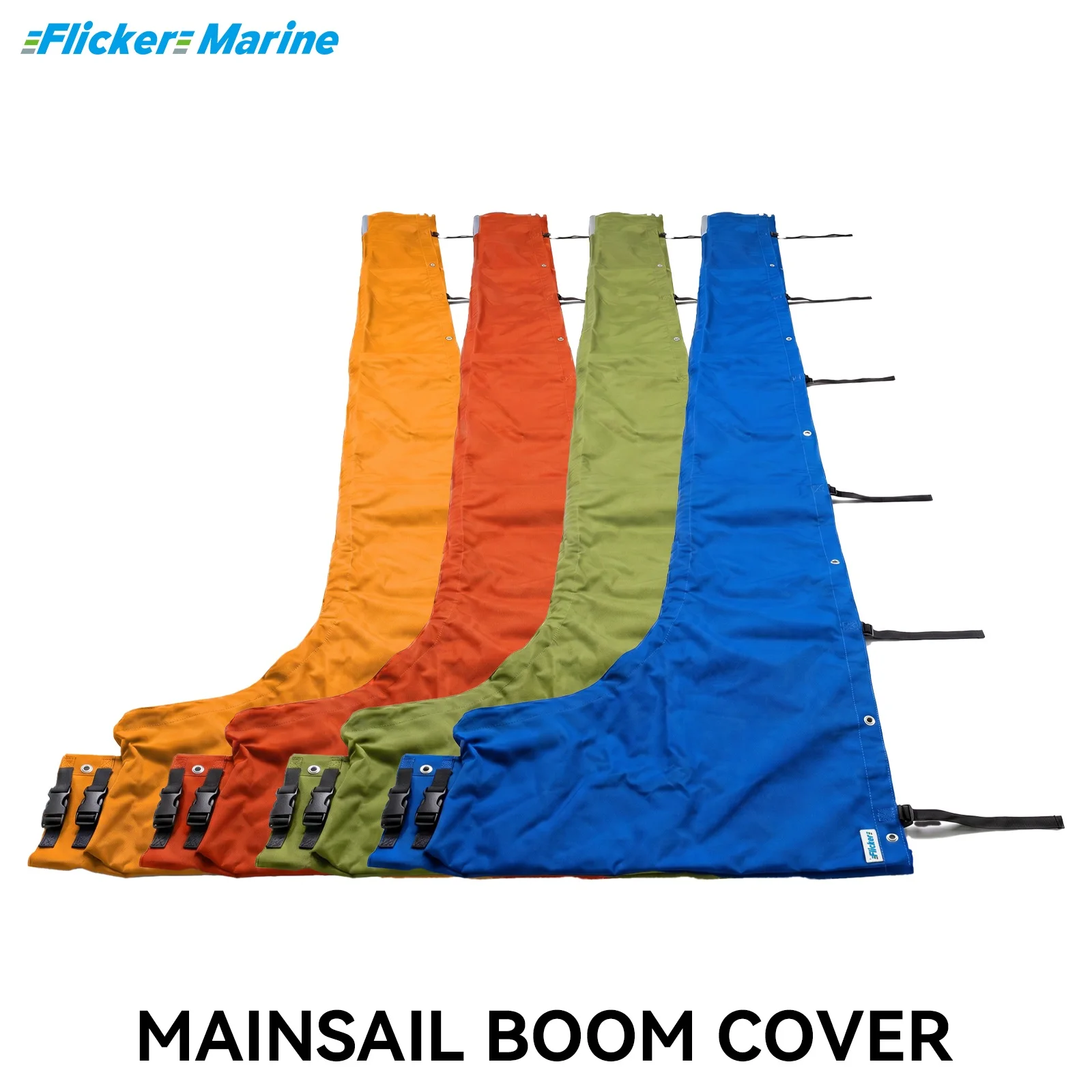 Flicker Colorful Classic Mainsail Boom Cover, Polyester Sailboat Boom Protector, UV Resistant, Reinforced Stitching, 10 Sizes