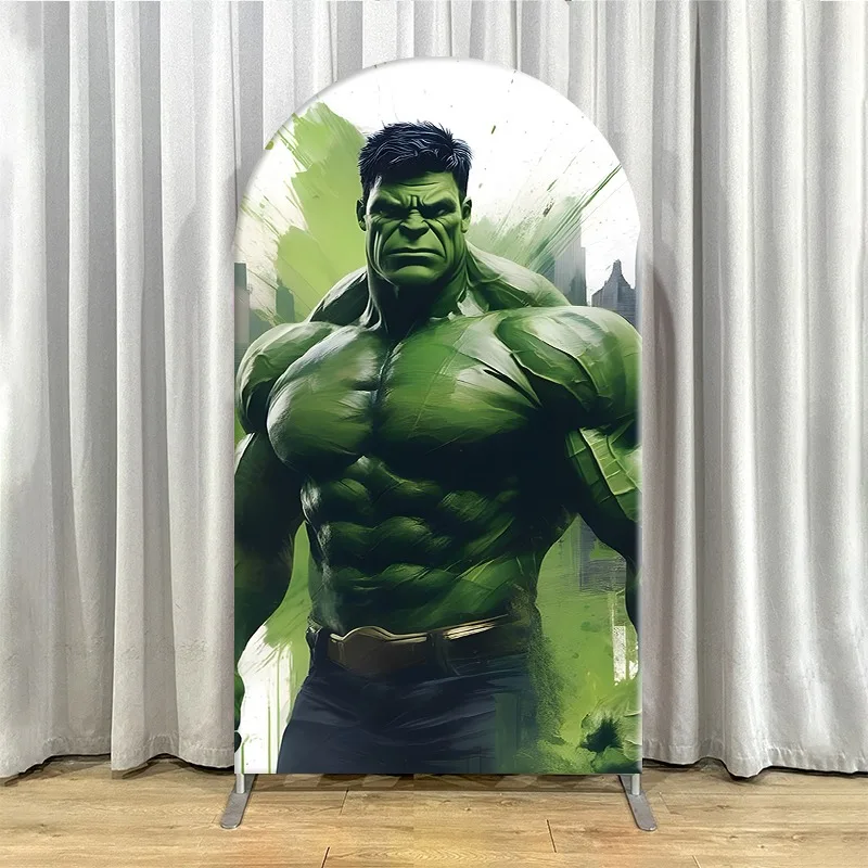 Single-layer Marvel Arch Backdrop Cover Non Elastic Hulk Birthday Party Backdrop Set Superhero Theme Decor for Adult
