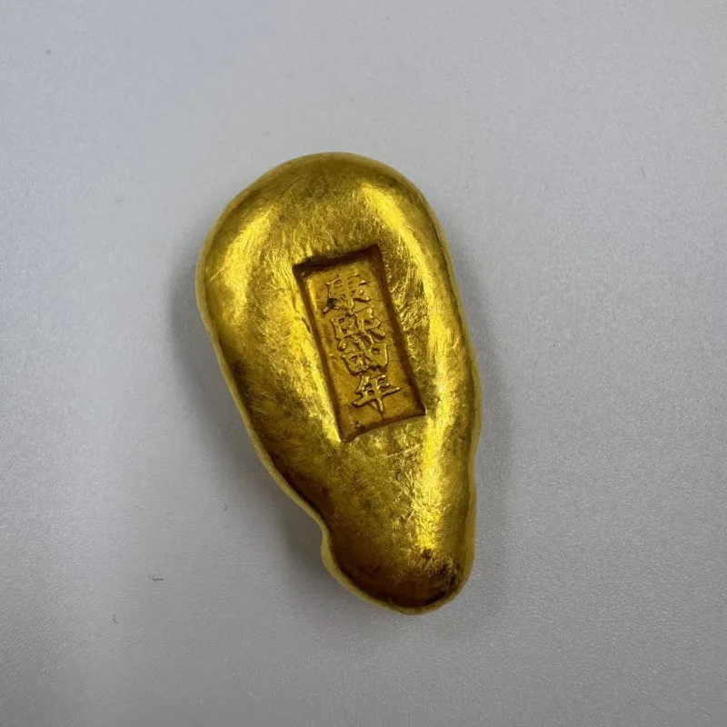 Pure copper gilded gourd, , ancient-style small yellow bar, ingot, gold nugget, brass artifact for handling