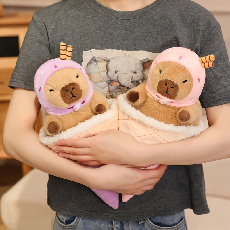 

Подушка для обнимания мороженого с капибарой, супер мягкая плюшевая подушка для декора спальни, которую можно стирать в машине, нескользящая, милая идея подарка для друзей, семьи