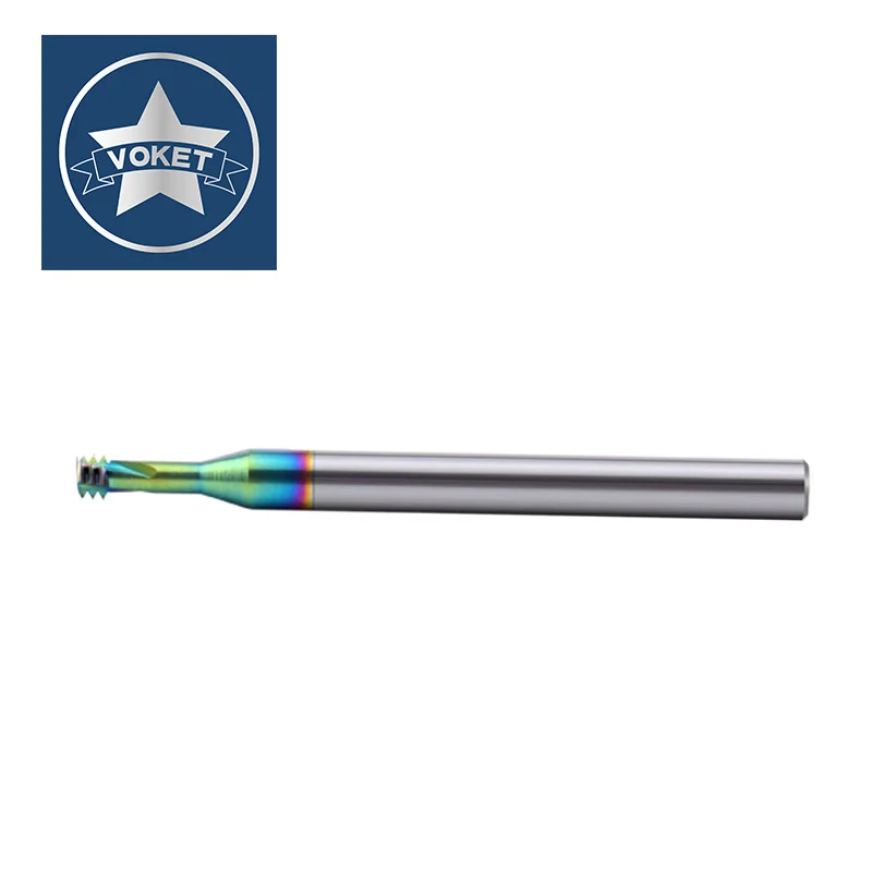Voner-cnc Cortador de Fresagem de Rosca Carboneto Sólido Haste Longa Fileiras m2 m3 m4 m5 m6 m8 M10 M12 M14 100 mm