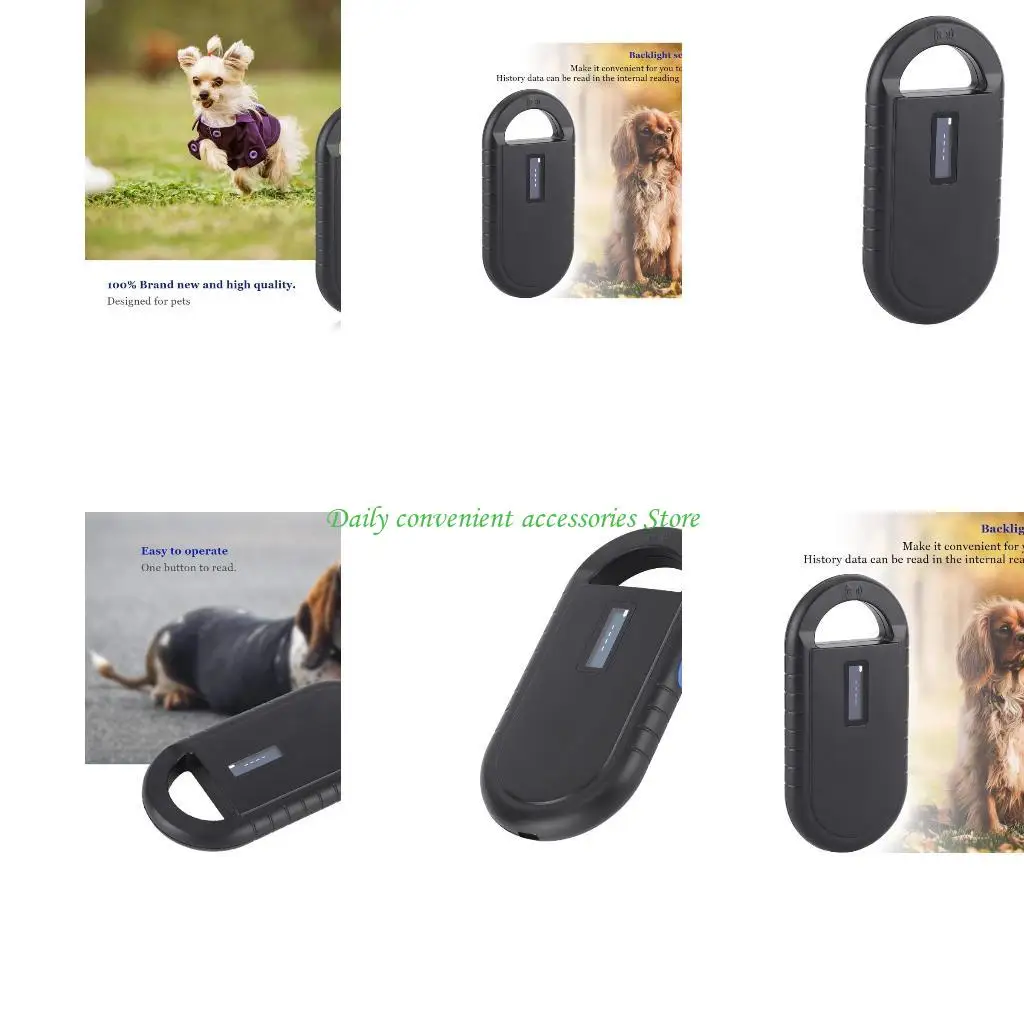 

97QB Удобный домашний животный считыватель для чтения чип -считывателя 125 кГц/134,2 кГц Стеклянная считывателя для собаки для