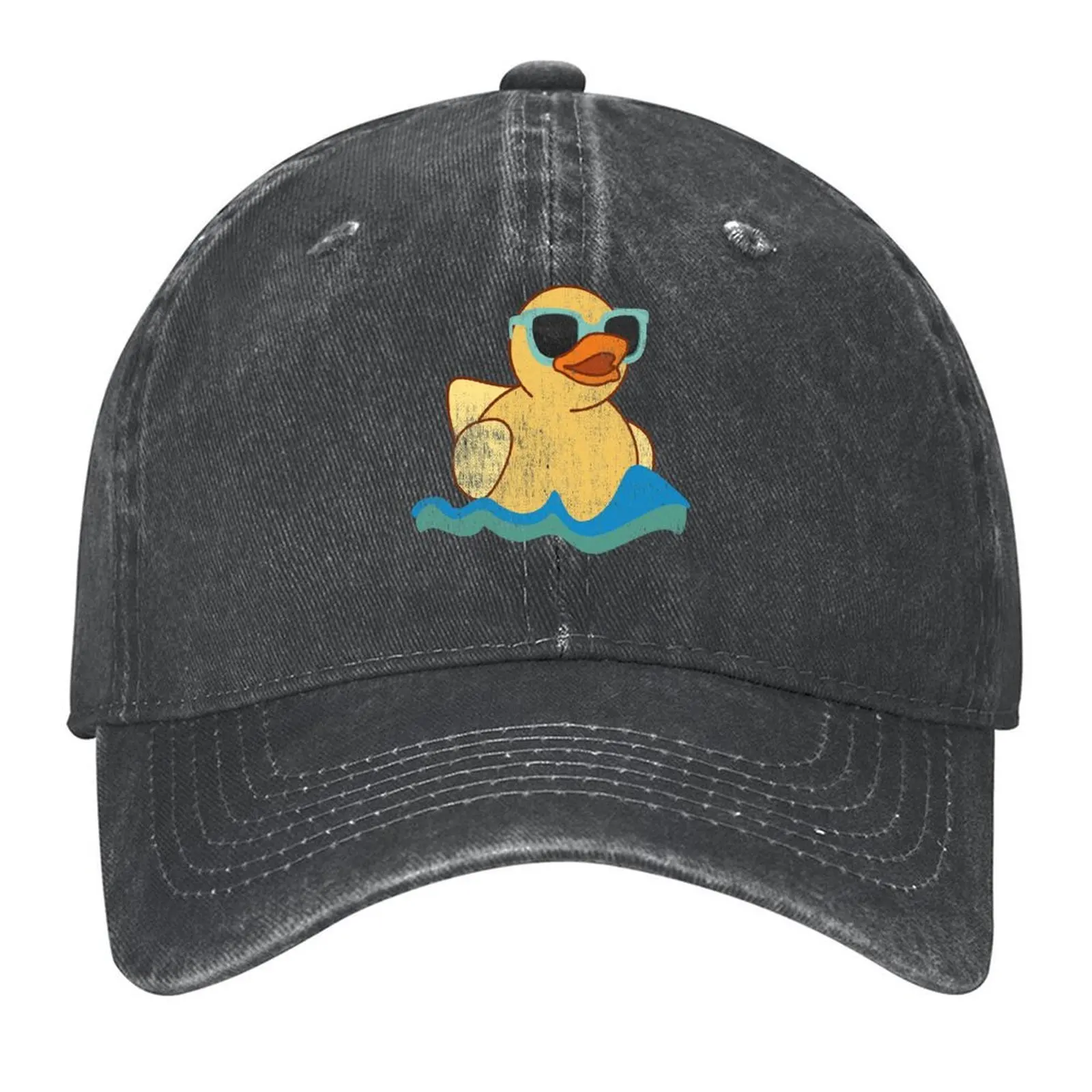 

Vintage Cute Yellow Rubber Duckling Art Of Zoo Bath Toy Rubber Duck Ducky Baseball Cap Visor Sunhat For Men Women's