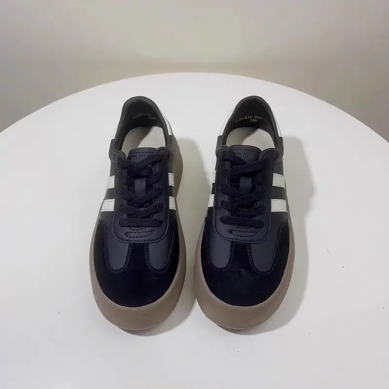 Frauen vulkan isieren Schuhe Design koreanische runde Zehen schnüren echte Sport lässige Damen Sneaker Schuhe für den Urlaub arbeiten