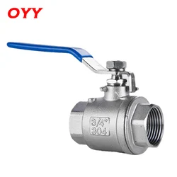 Female Stainless Steel 304 2P Full Port Ball Valve With Vinyl Handle Thread Valves Water Switch DN8/10/15/20/25/32/40