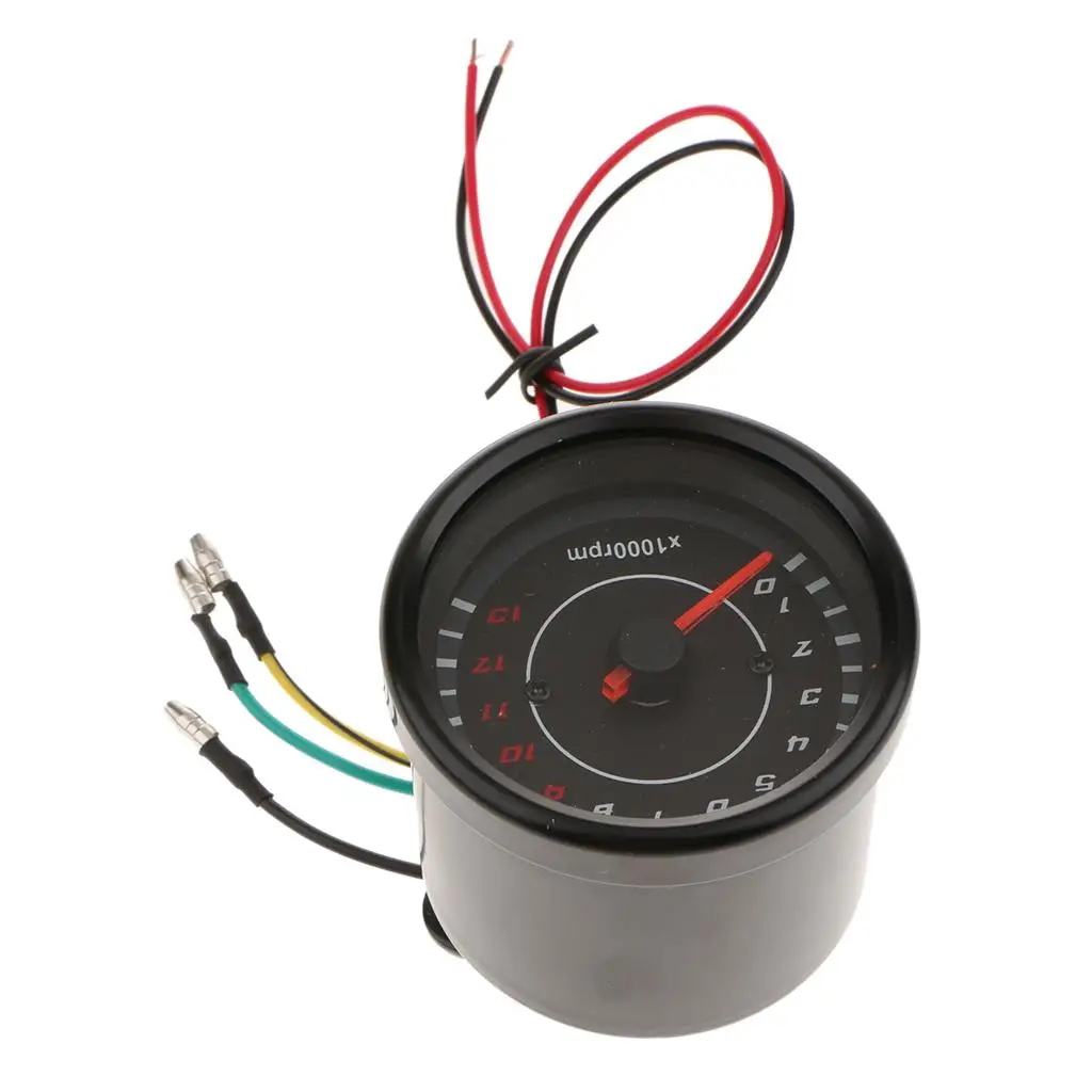 65mm Alluminium LED Backlight Tachometer RPM Gauge 13000rpm for Scooter