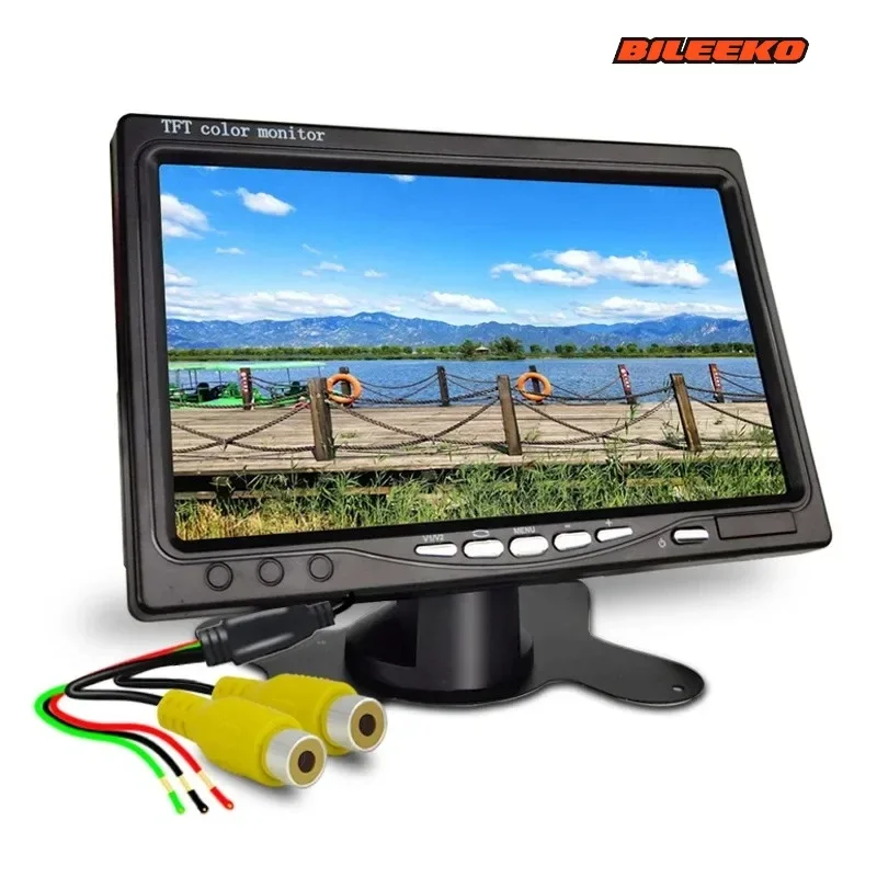 bileeko-7-インチ車モニター-tft-lcd-ディスプレイ、リアビュースクリーン、12v-24v-車両バックアップカメラ-cctv-ホームセキュリティ用