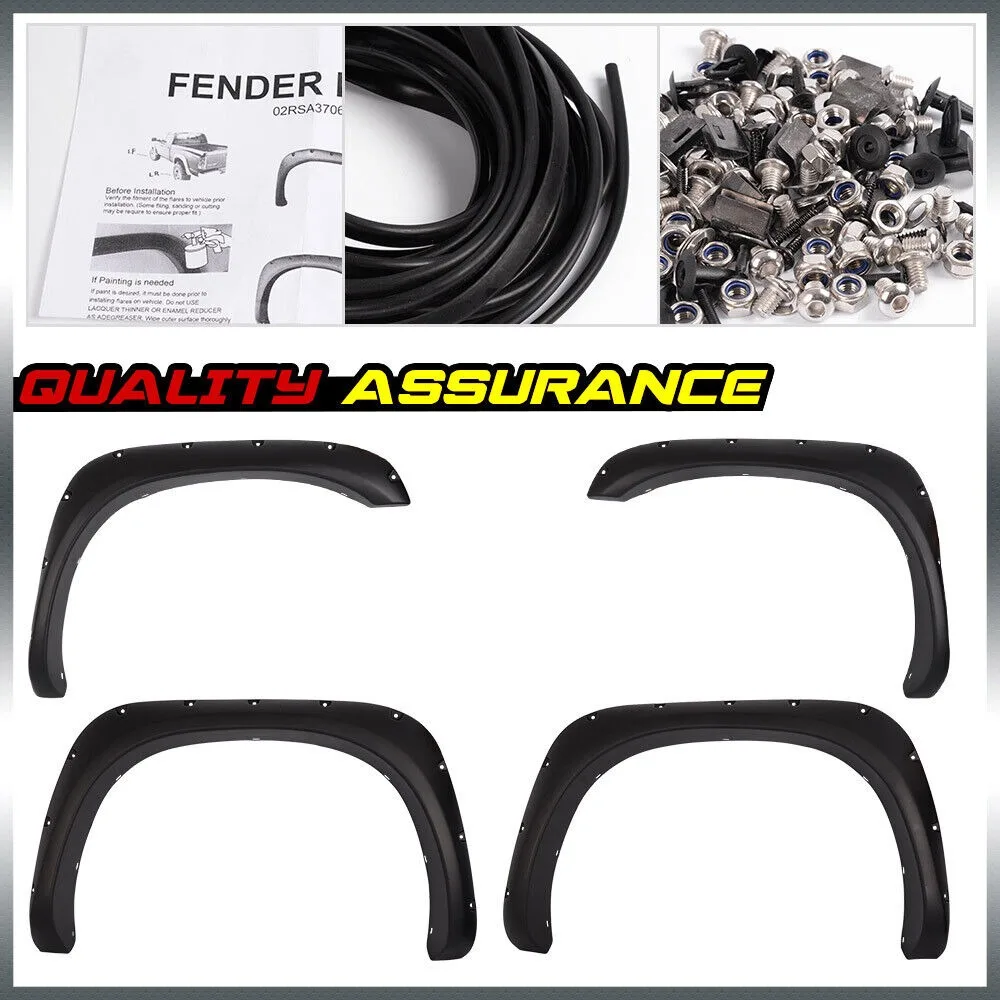 Fit For 2002-2008 Ram 1500 03-09 Ram 2500/3500 Pocket Rivet Style Fender Flares 4Pcs United States