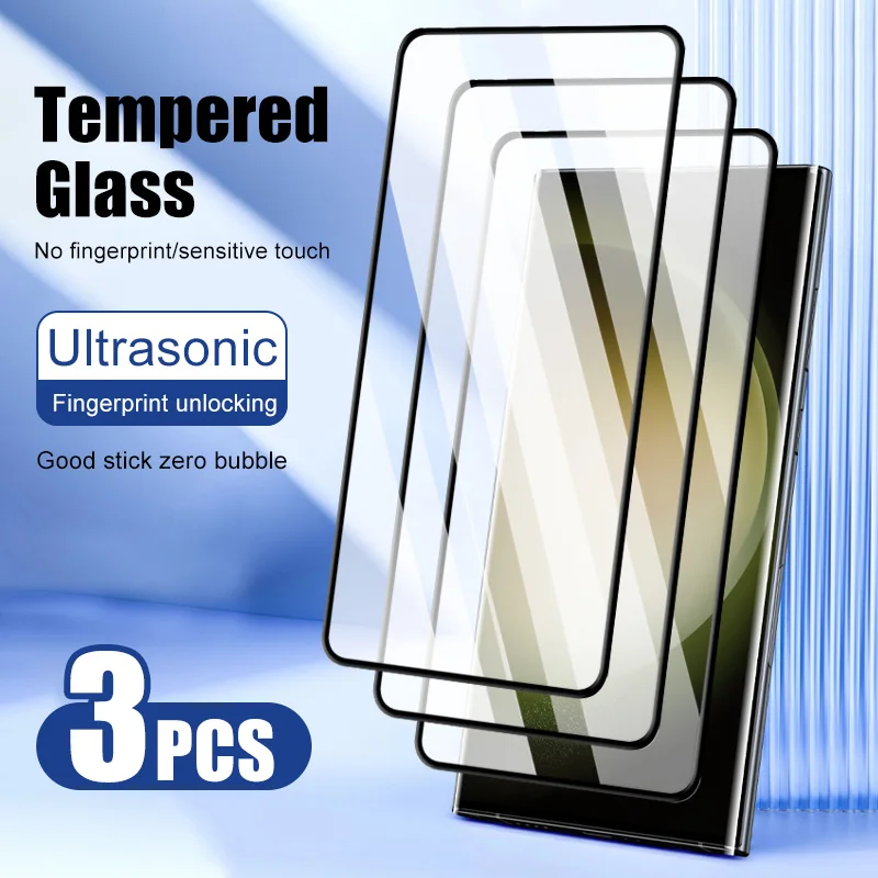 3Pcs phone screen protector For Samsung Galaxy S24 Ultra S23 plus S22 S21 FE Note 20 Tempered glass protective film smartphone